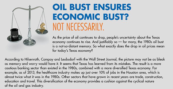 Oil Bust Ensures Economic Bust? Not Necessarily.