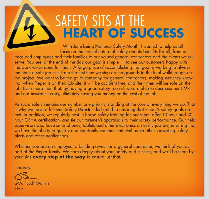 Safety Sits at the Heart of Success